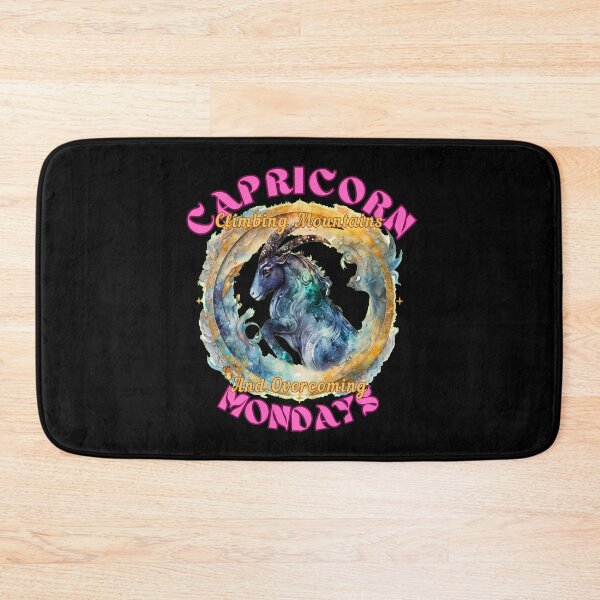 Item preview, Capricorn: Climbing Mountains And Overcoming Mondays. capricorn saying designed and sold by ZodiacWonders.