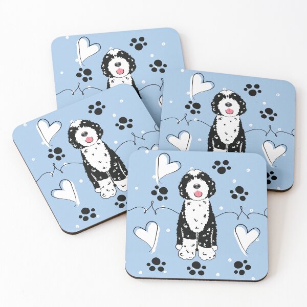 Item preview, Love Black White Portuguese Water Dog 5 designed and sold by Lulupainting.