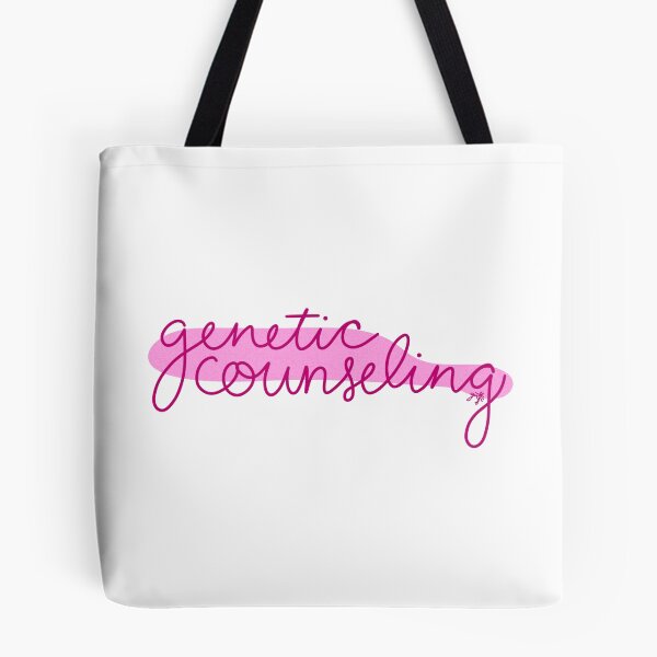 Artikelvorschau, genetische Beratung (rosa mit Hintergrund) entworfen und verkauft von Genes-N-Tees.