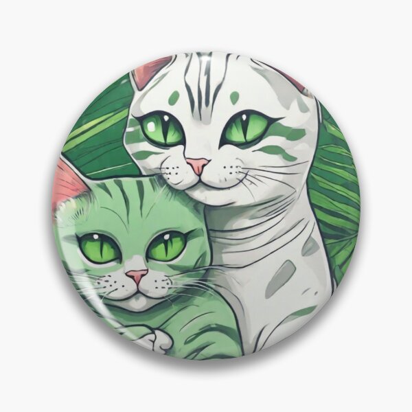 Item preview, a green alien cuddling an American Shorthair cat with tropical background. designed and sold by tileartwork.