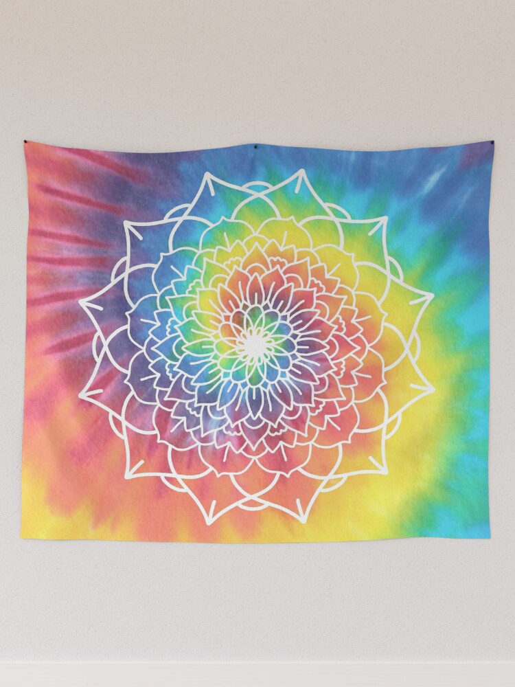 Rainbow mandala swoosh Wall Tapestry by Sea of Grace