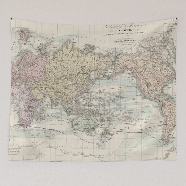 Item preview, Vintage Map of the World (1875) designed and sold by BravuraMedia.