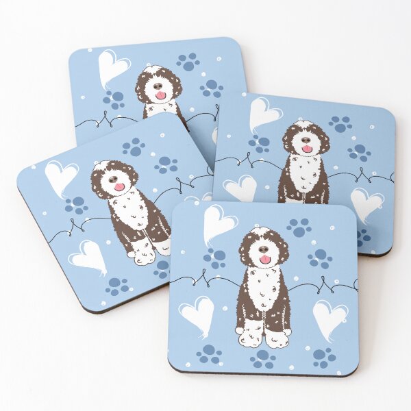 Item preview, Love Brown White Portuguese Water Dog 5 designed and sold by Lulupainting.