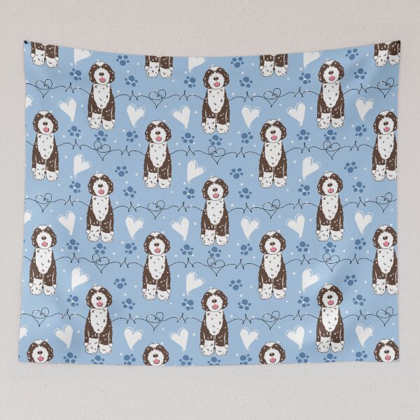 Item preview, Love Brown White Portuguese Water Dog 5 designed and sold by Lulupainting.