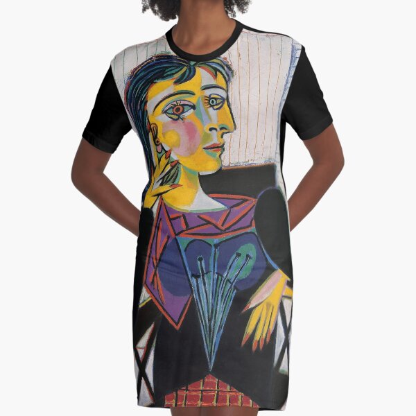 Portrait of Dora Maar-Pablo Picasso Graphic T-Shirt Dress