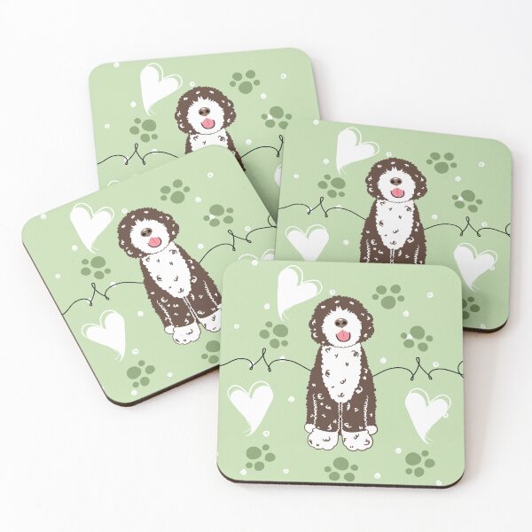 Item preview, Love Brown White Portuguese Water Dog 7 designed and sold by Lulupainting.