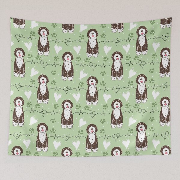 Item preview, Love Brown White Portuguese Water Dog 7 designed and sold by Lulupainting.