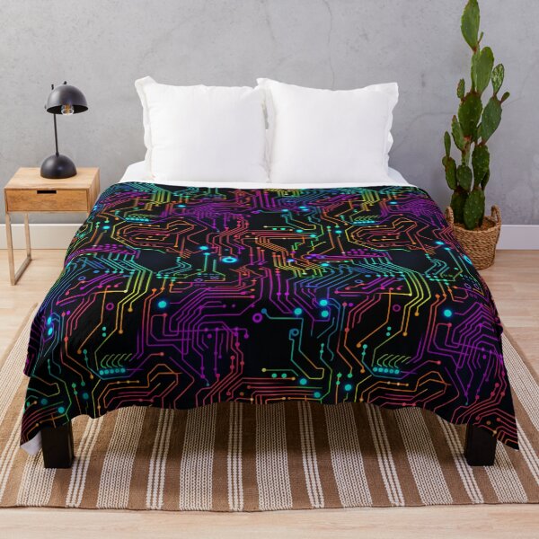 Item preview, Cybernetic Dreams: Vibrant Neon Circuitry Abstract Design designed and sold by Toph Moses.
