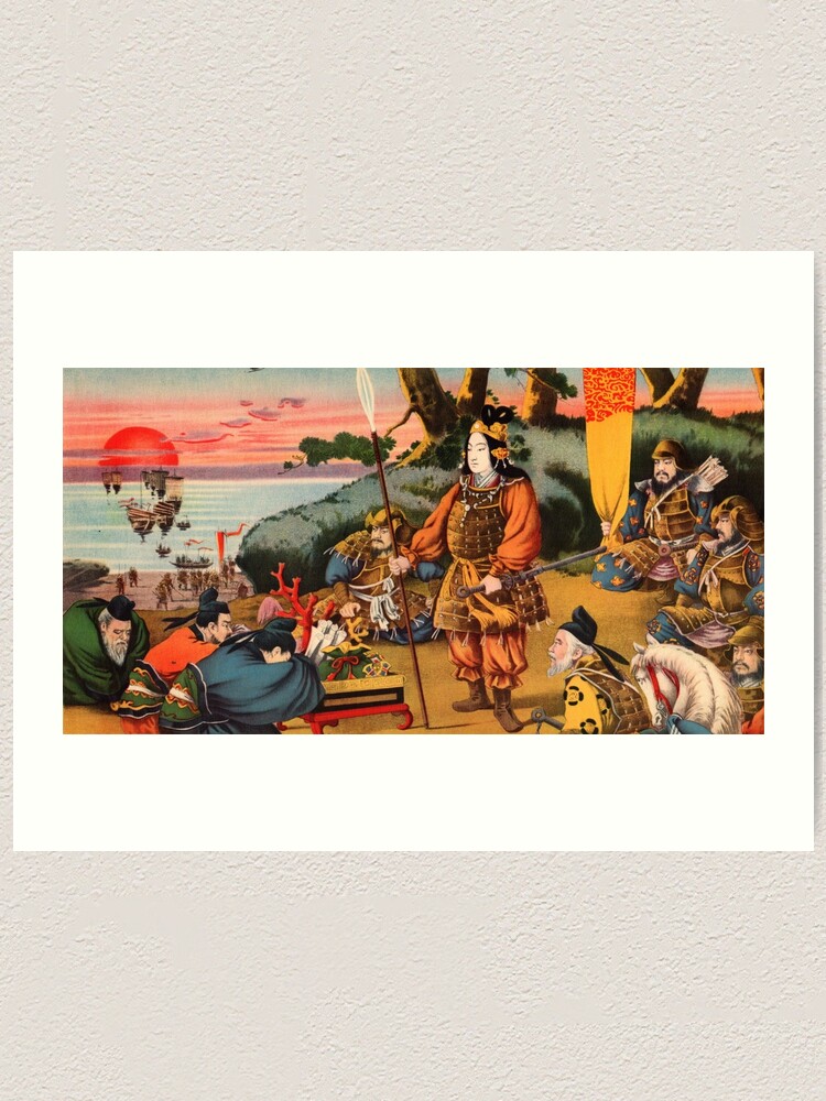 Alternate view of Ukiyo-e print of a group of Samurai Art Print