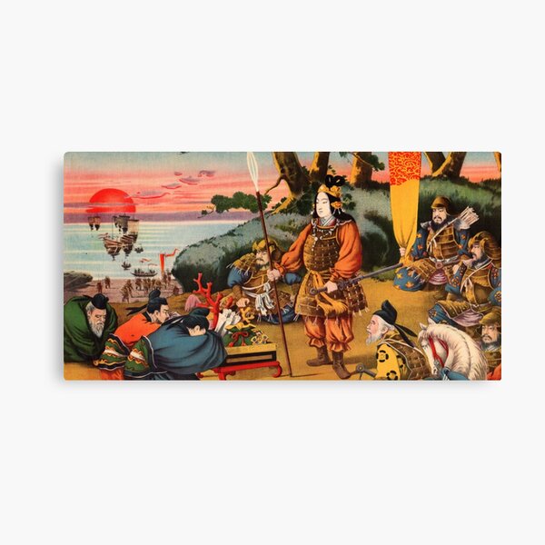 Ukiyo-e print of a group of Samurai Canvas Print