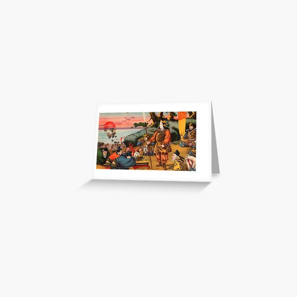 Ukiyo-e print of a group of Samurai Greeting Card
