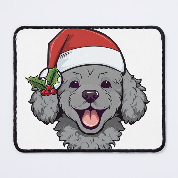 Item preview, Christmas Poodle - Gray designed and sold by wotsthis.