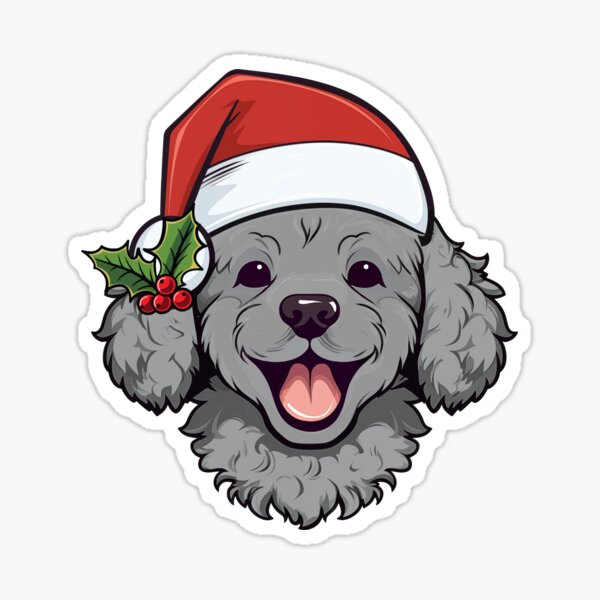 Item preview, Christmas Poodle - Gray designed and sold by wotsthis.