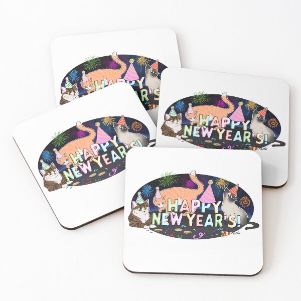 Item preview, Happy New Years Cute Cat Design designed and sold by FunBeliever.