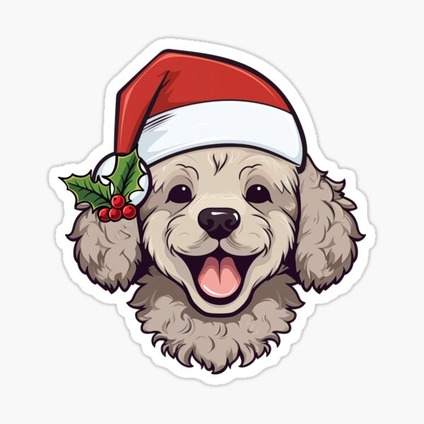 Item preview, Christmas Poodle - Cream designed and sold by wotsthis.