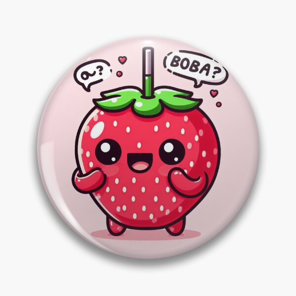 Item preview, adorable Pink and red strawberry kawaii boba tea designed and sold by SaraDatCool.