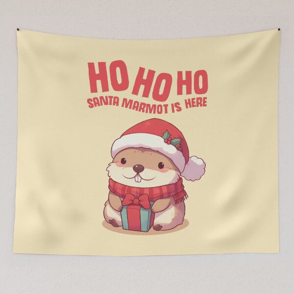 Item preview, Ho Ho Ho Santa Marmot is Here designed and sold by KAI-Studio.