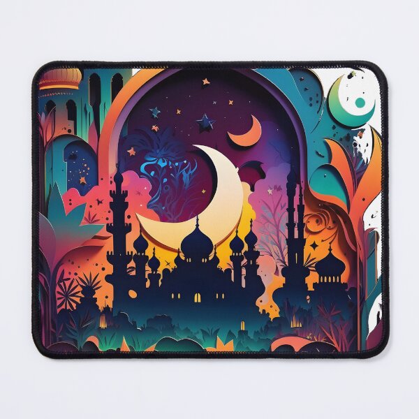 Item preview, Mosque, Neon dream scape, Colorful Mosque, Neon Islamic Theme, Muslim, Islamic gifts designed and sold by omar-sticker11.