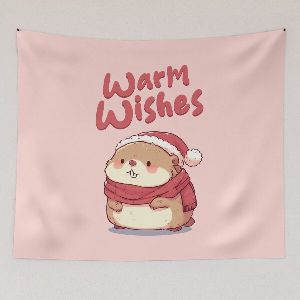 Item preview, Warm Wishes Christmas Marmot designed and sold by KAI-Studio.