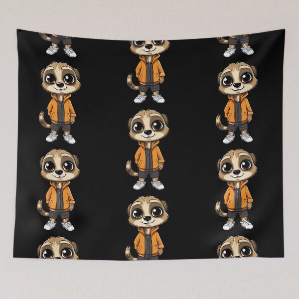 Item preview, Cute Meerkat in a Hoodie (Black) designed and sold by vasetti-press.