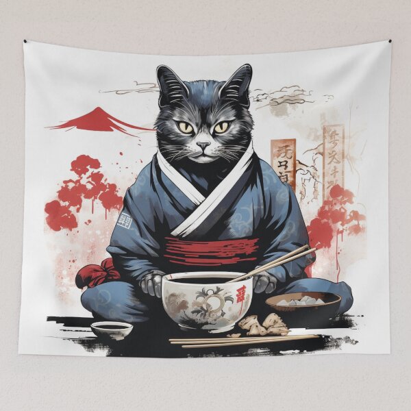 Item preview, Japanese Samurai Cat designed and sold by Myra365Art.