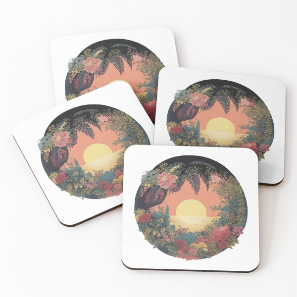 Item preview, embroidery art pictures Sunset, trees, flowers, beautiful designed and sold by Natcharee.