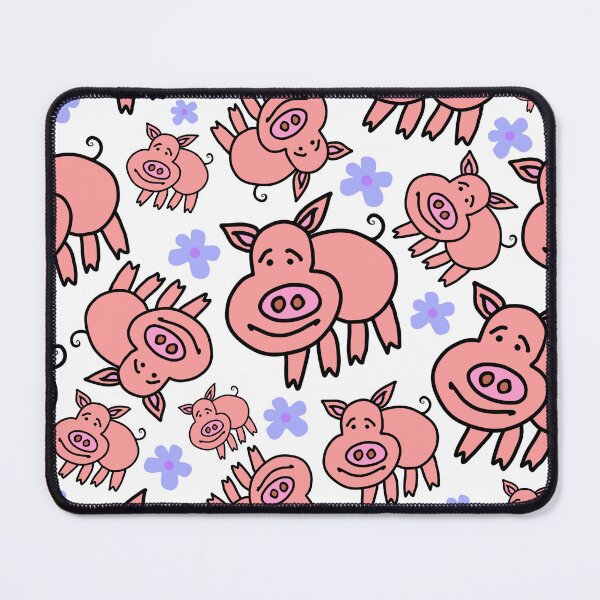 Item preview, Happy Pink Pigs and Lavender Daisies designed and sold by GemmasGems.