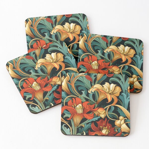 Item preview, Art Nouveau Floral Seamless Tiled Pattern 010 designed and sold by ColorCrafters.