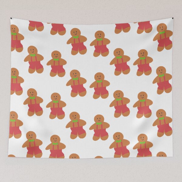 Item preview, Christmas Pattern - Hand-drawn Gingerbread Men in Red and Green designed and sold by Victoria Rose.