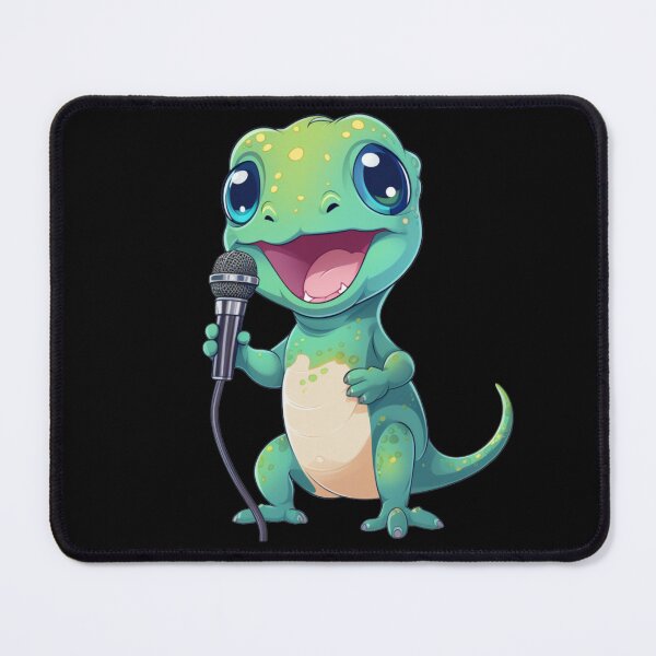 Artikelvorschau, Niedlicher kleiner singender Gecko (schwarz) entworfen und verkauft von vasetti-press.