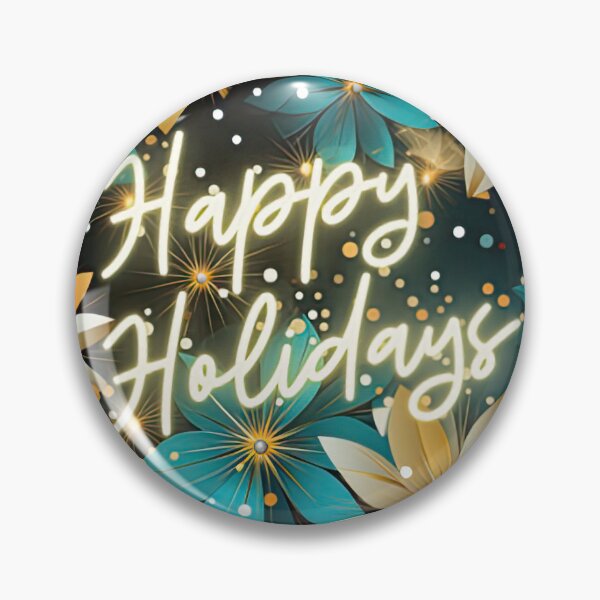 Item preview, Happy Holidays - Holiday Sparkles in Turquoise and Gold designed and sold by Nol Martín-tungpalan.