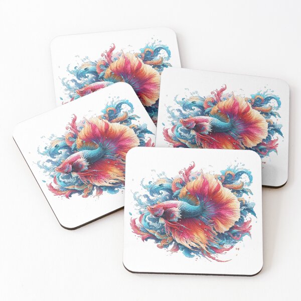 Item preview, Thai fighting fish art, bright colors designed and sold by Natcharee.