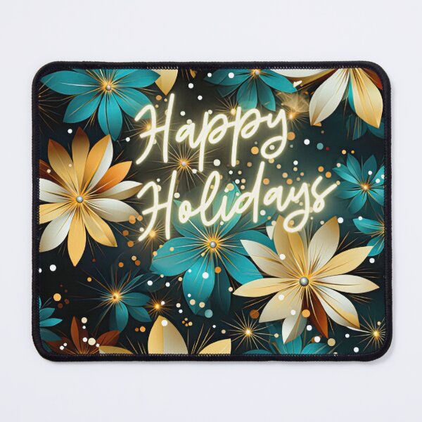 Item preview, Happy Holidays - Holiday Sparkles in Turquoise and Gold designed and sold by Nol Martín-tungpalan.