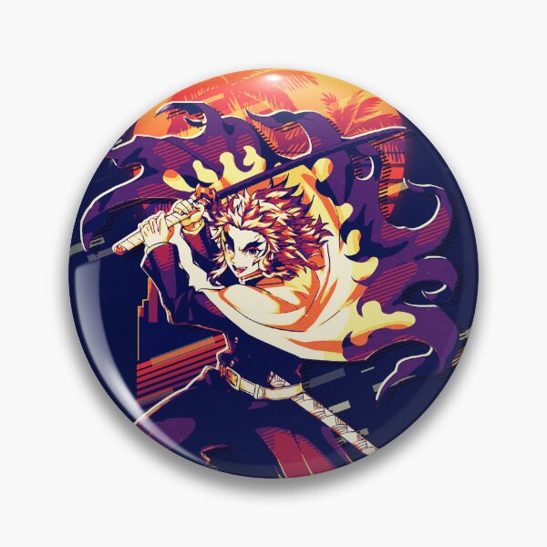 Badge Pins Kyojuro Rengoku Demon Slayer: Kimetsu no Yaiba Oni 滅