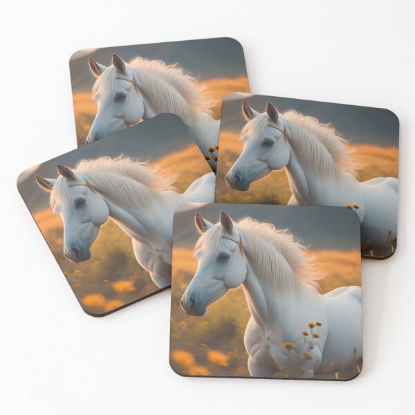 Item preview, White Pony within flowers designed and sold by Phees-Trickets-.