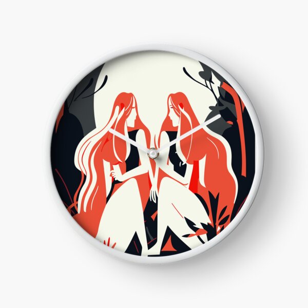 Item preview, Neon Twins Mystical Meeting in the Moonlight Forest designed and sold by WondersByMel.