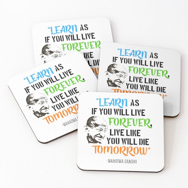 Item preview, gandhi, learn, tomorrow, motivation, motivationalsticker, gandhiprint, gandhiji, designed and sold by Designstation74.