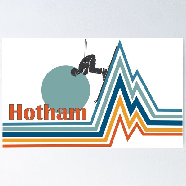 Item preview, Mount Hotham skier going down the mountain retro (white) designed and sold by rillak.