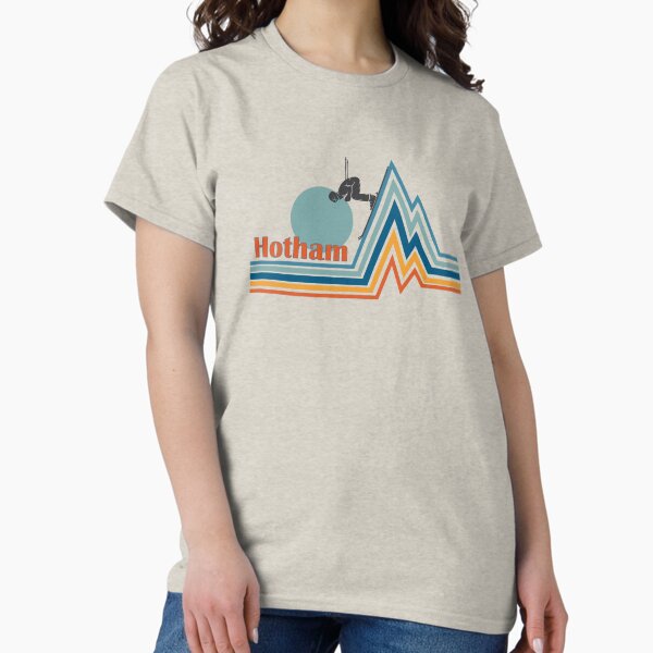 Item preview, Mount Hotham skier going down the mountain retro (white) designed and sold by rillak.