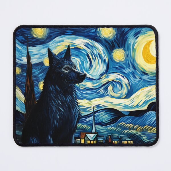 Item preview, Starry Night Wolf Van gogh Inspired Painting designed and sold by Vangoholic.