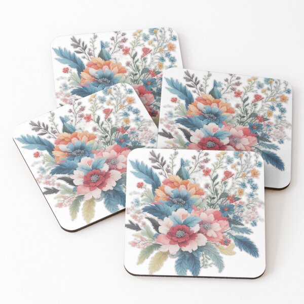 Item preview, The art of embroidery of a chic multi-colored flower bouquet. designed and sold by Natcharee.