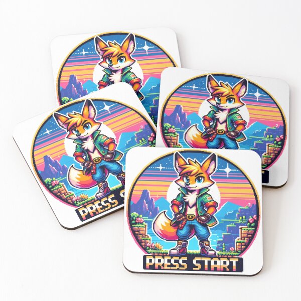 Item preview, Press Start Retro Gaming Fox designed and sold by NeatSplash.
