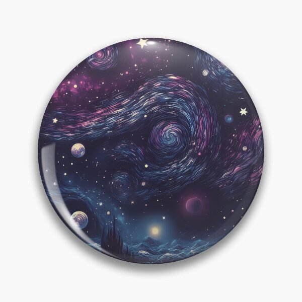 Item preview, Cosmic Pattern of a night sky with swirling galaxies and planets designed and sold by HeeShirt.