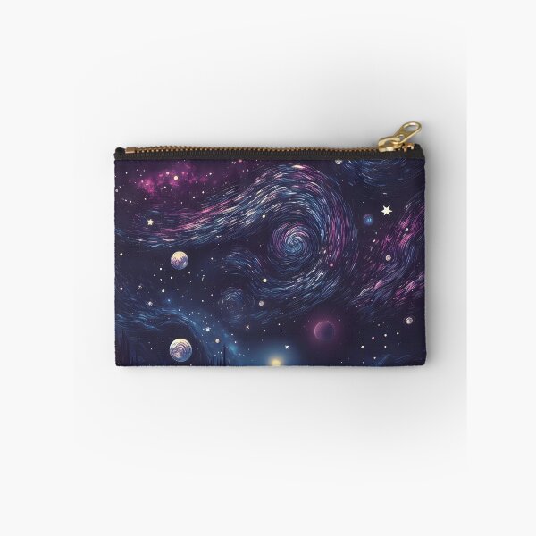 Item preview, Cosmic Pattern of a night sky with swirling galaxies and planets designed and sold by HeeShirt.