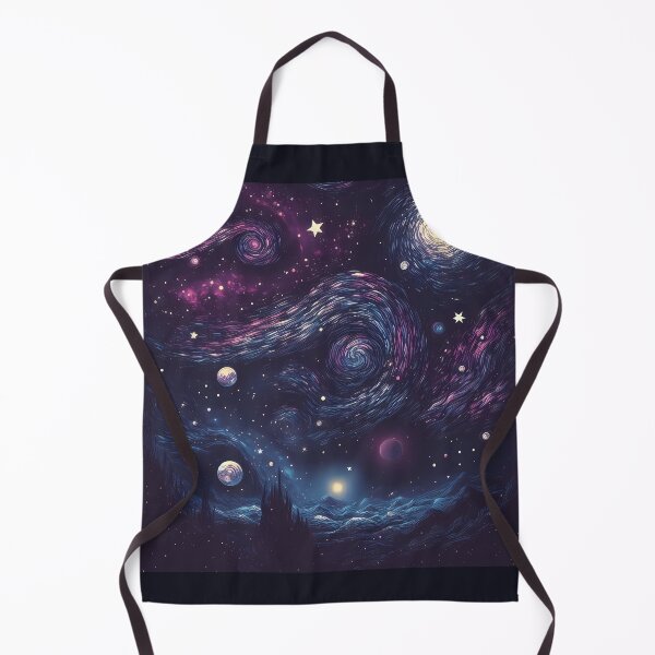 Item preview, Cosmic Pattern of a night sky with swirling galaxies and planets designed and sold by HeeShirt.