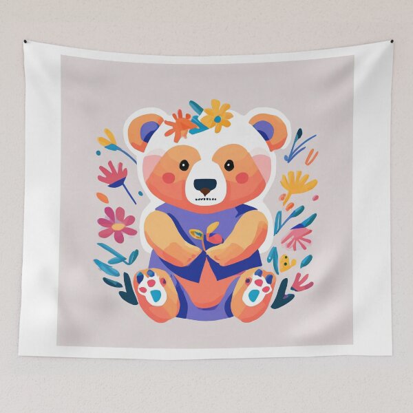 Item preview, Cute teddy bear cub made of flowers designed and sold by fotofeast.