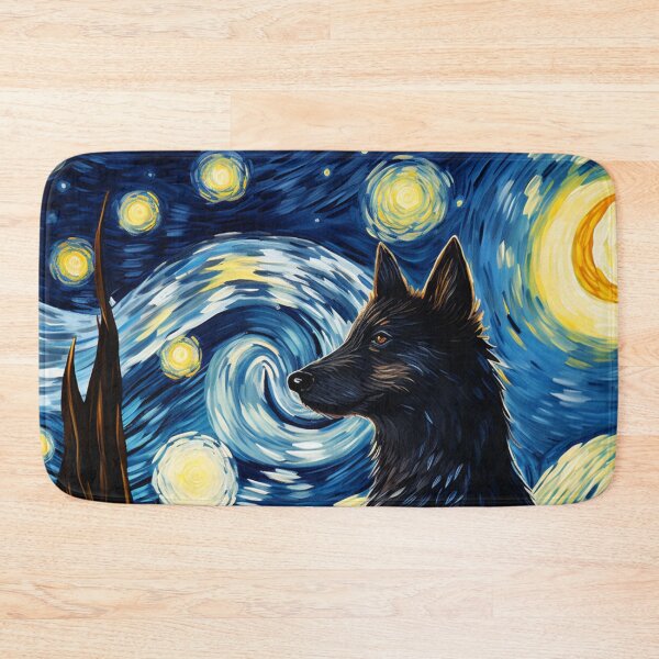 Item preview, Starry Night Wolf Van gogh Inspired Painting designed and sold by Vangoholic.