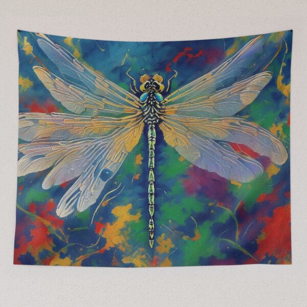 Item preview, Dragonfly Stained Glass Cartoon designed and sold by druidwolfart.