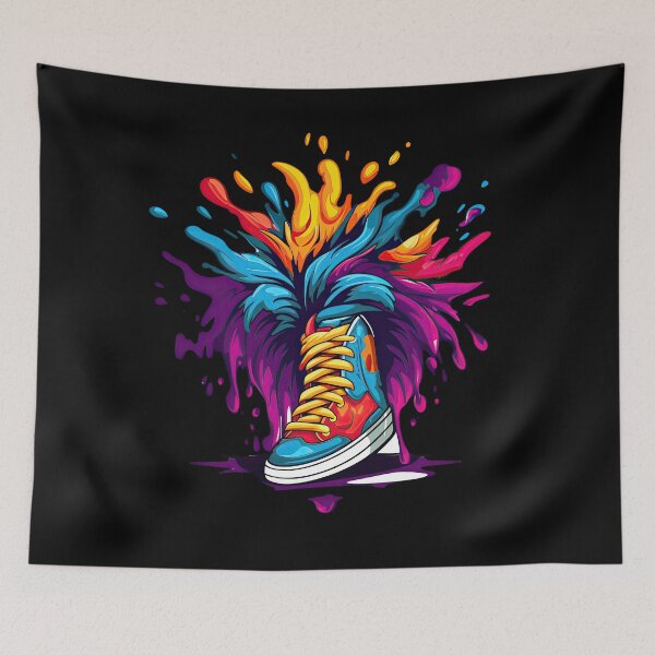 Item preview, Color Explosion - Colorful Abstract Sneaker designed and sold by WallGemsArt.