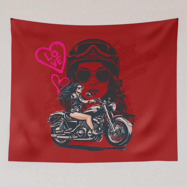 Item preview, Retro Hot Girl Biker Motorcycle  designed and sold by VieBelieve.